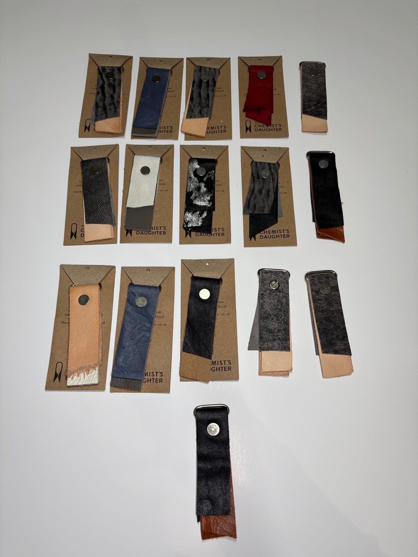 Recycled leather wide keyring