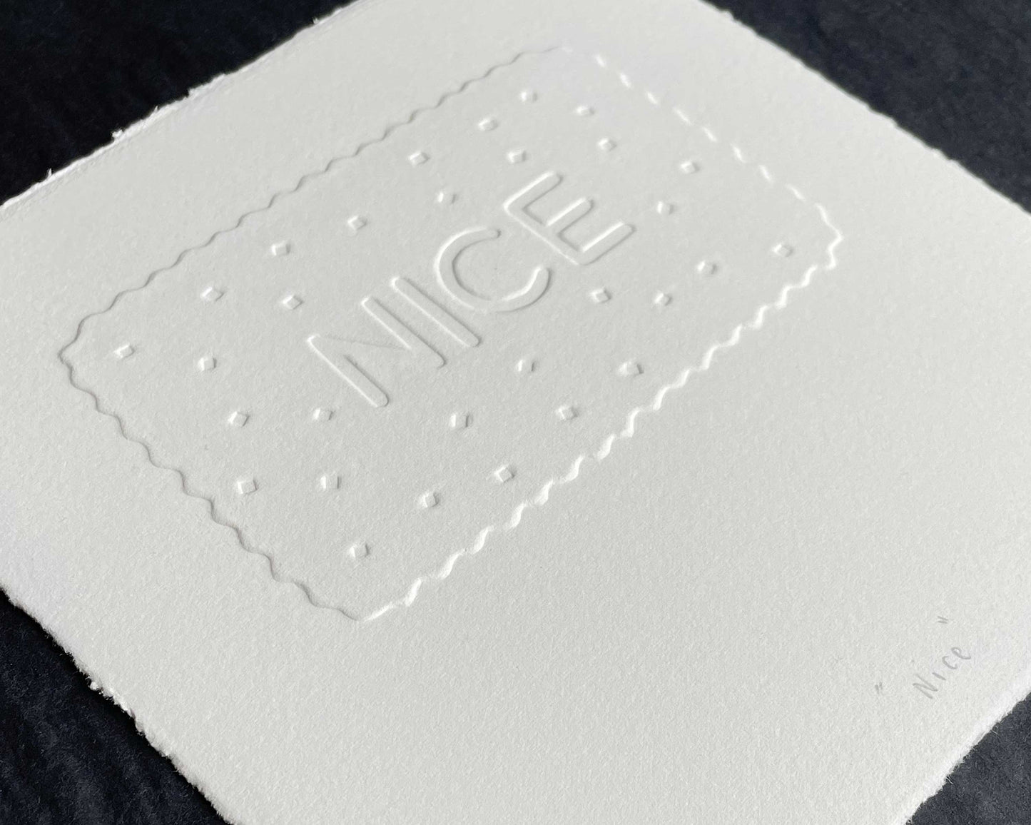 "Nice" embossed print