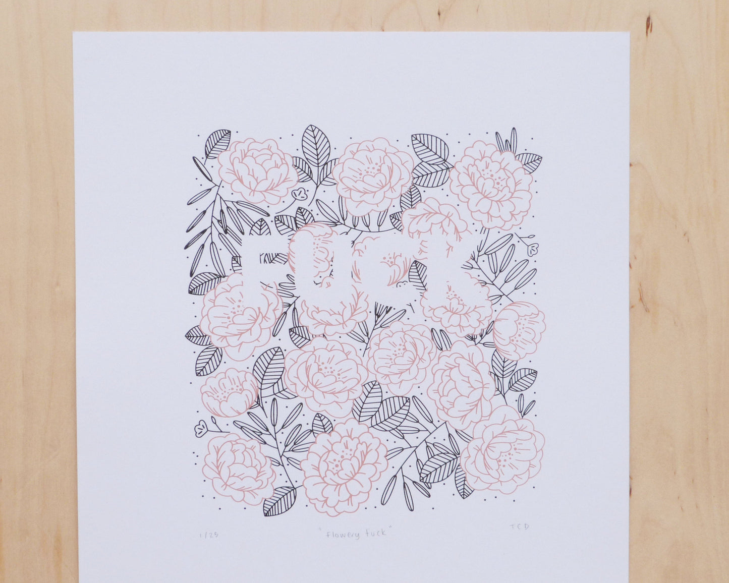 Flowery Fuck A3 Screen Print | Pink