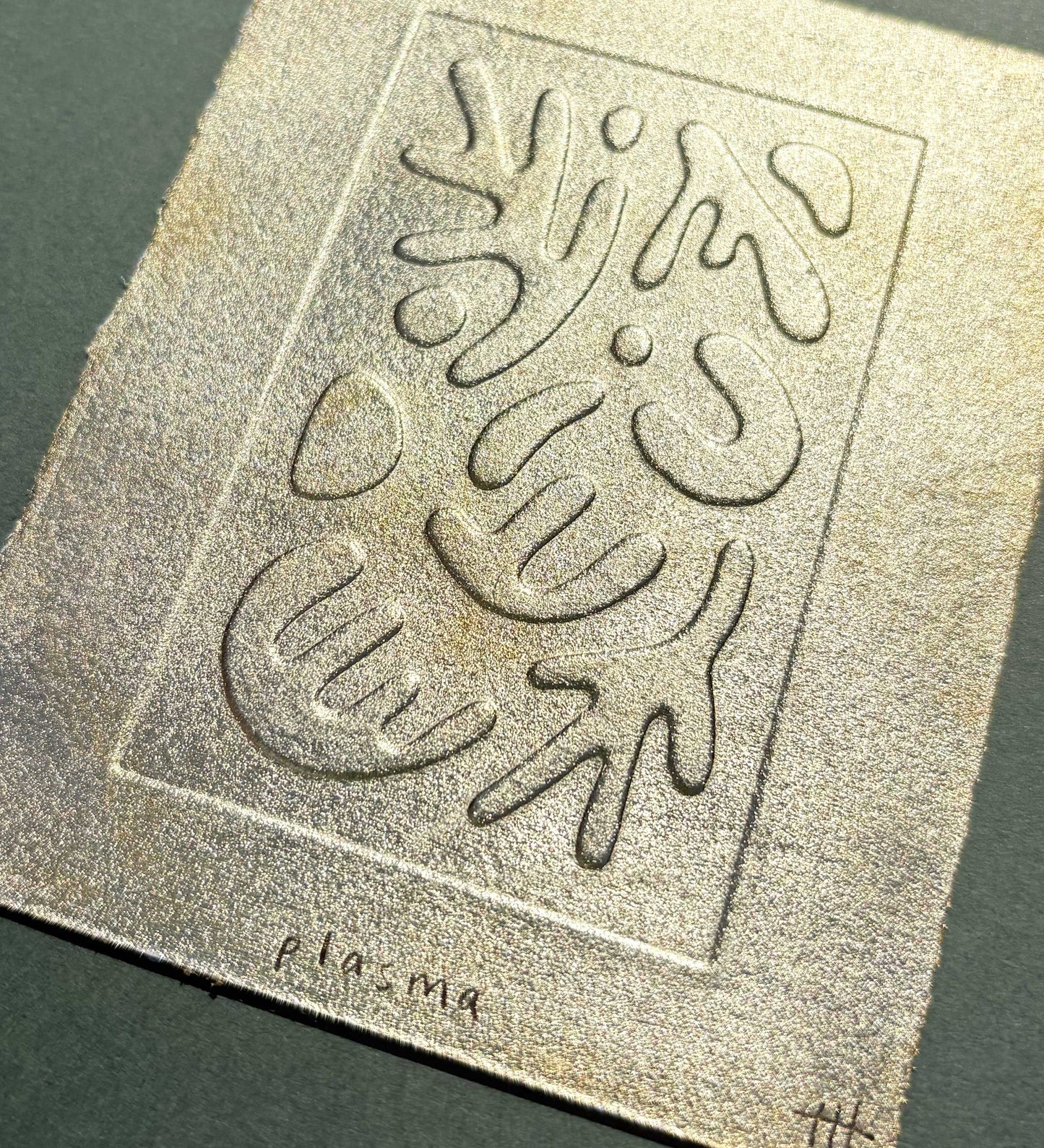 "Plasma" metallic leaf embossing
