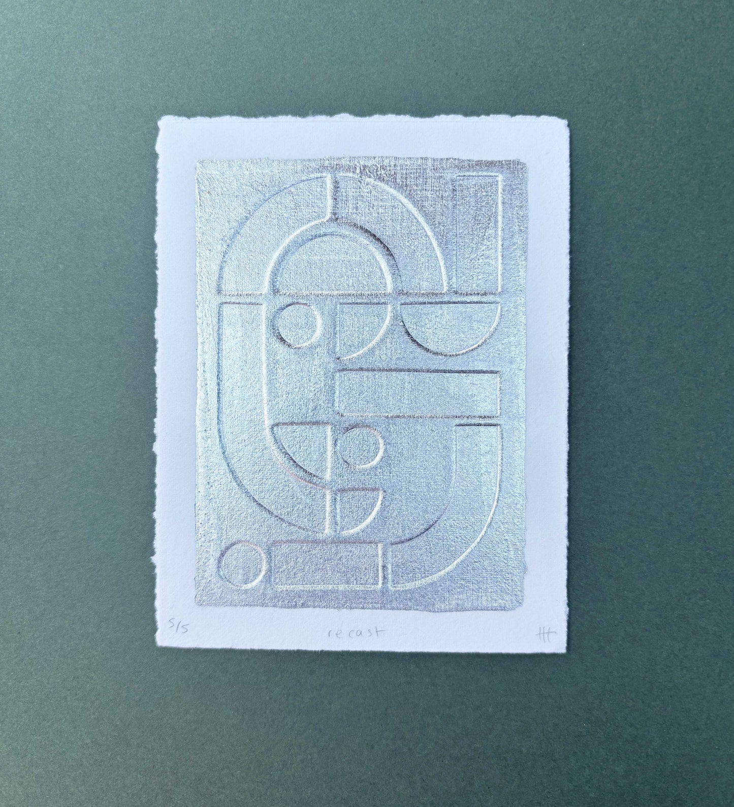 "Recast" metallic leaf embossing