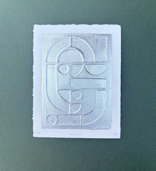 "Recast" metallic leaf embossing