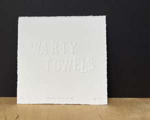 "Warty Towels" Fawlty Towers embossed print
