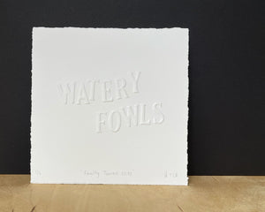 "Watery Fowls" Fawlty Towers embossed print