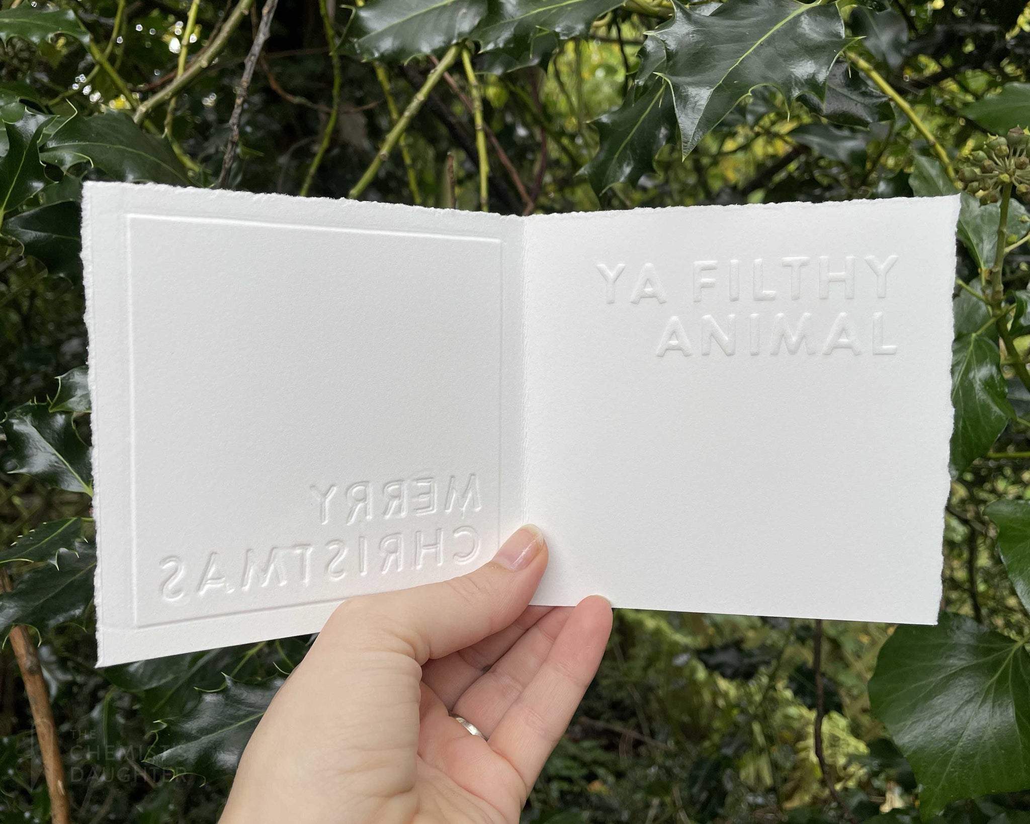 Christmas Card | Ya Filthy Animal (inside text)