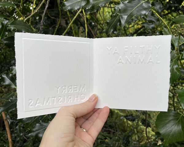 Christmas Card | Ya Filthy Animal (inside text)