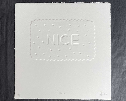 "Nice" embossed print