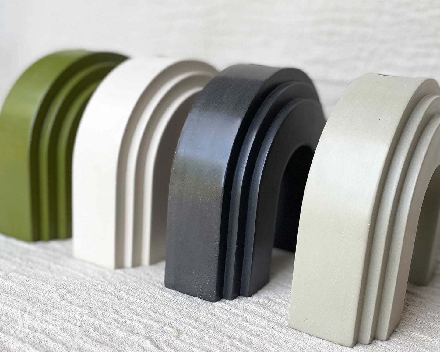 Arch candle holder / book end | Tri-colour