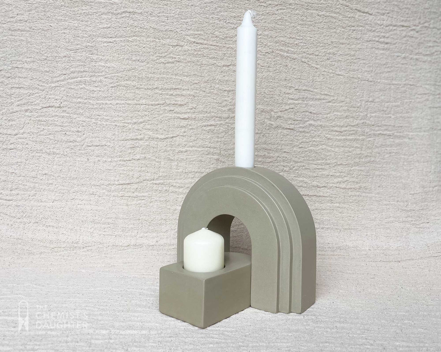 Arch candle holder / book end | Tri-colour