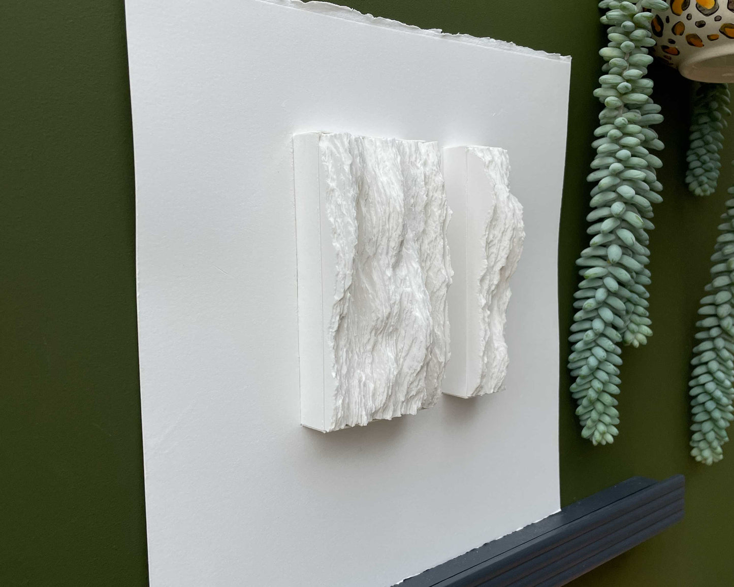 "Peaks" three dimensional paper sculpture
