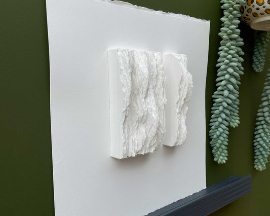 "Peaks" three dimensional paper sculpture