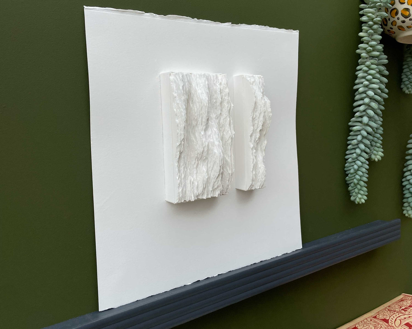 "Peaks" three dimensional paper sculpture