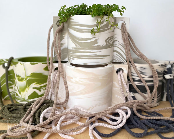 Hanging plant pot | Marble Stone
