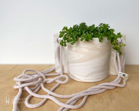 Hanging plant pot | Marble Plaster