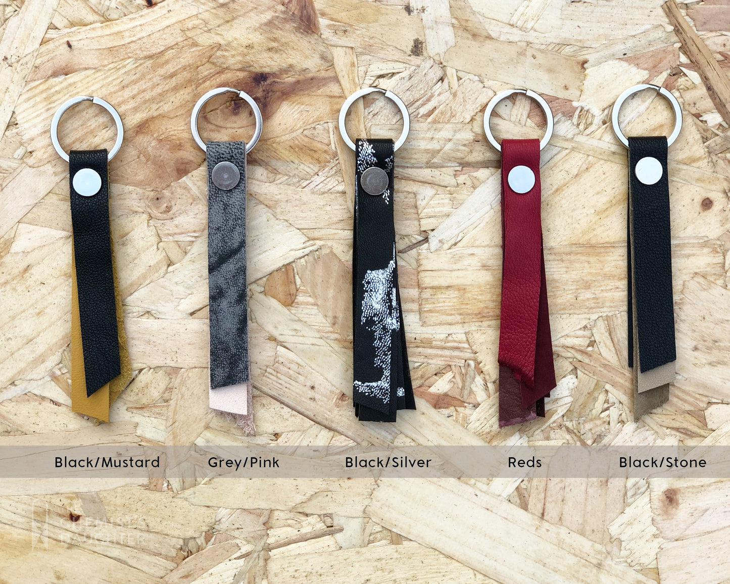 Recycled leather slim keyring