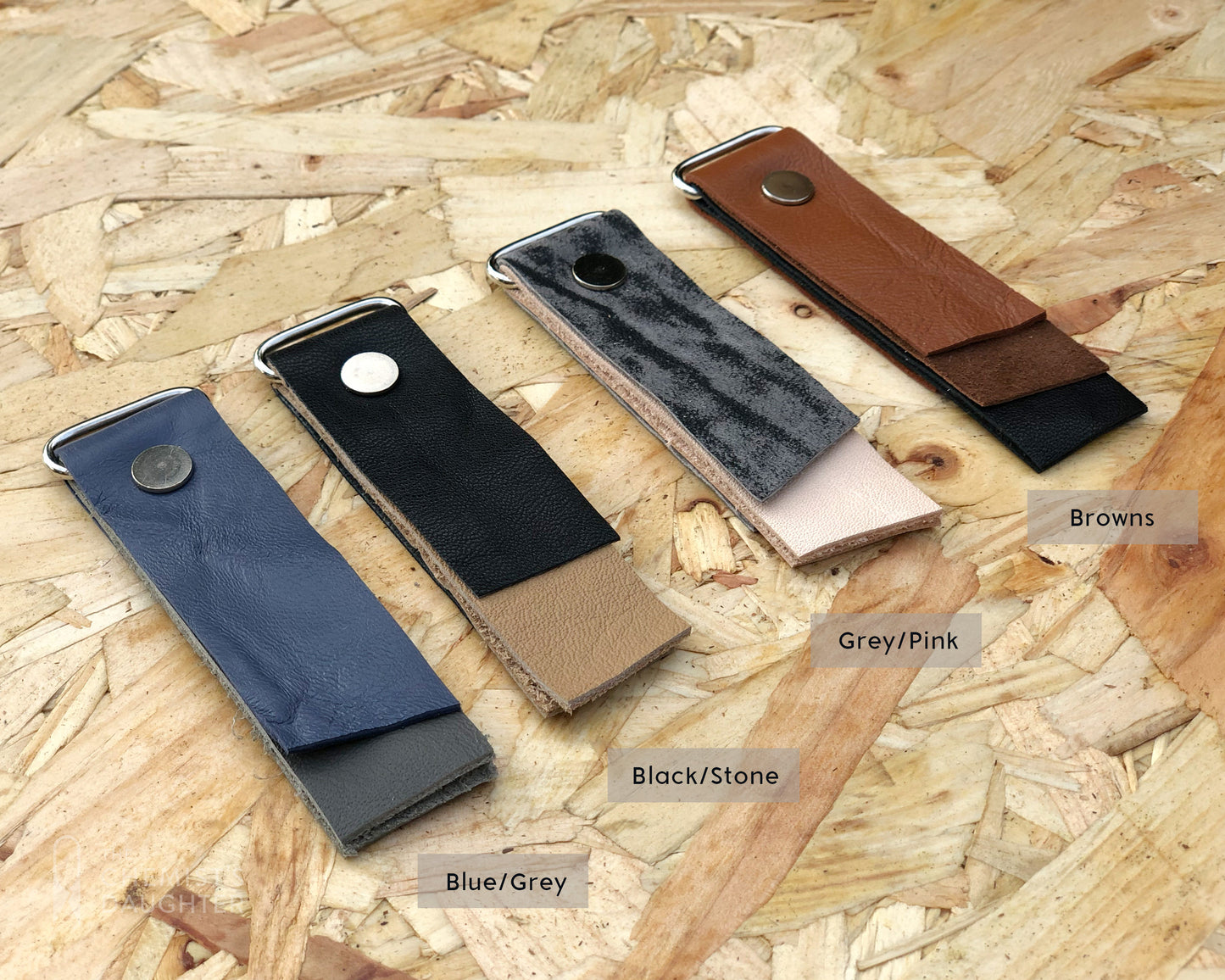 Recycled leather wide keyring